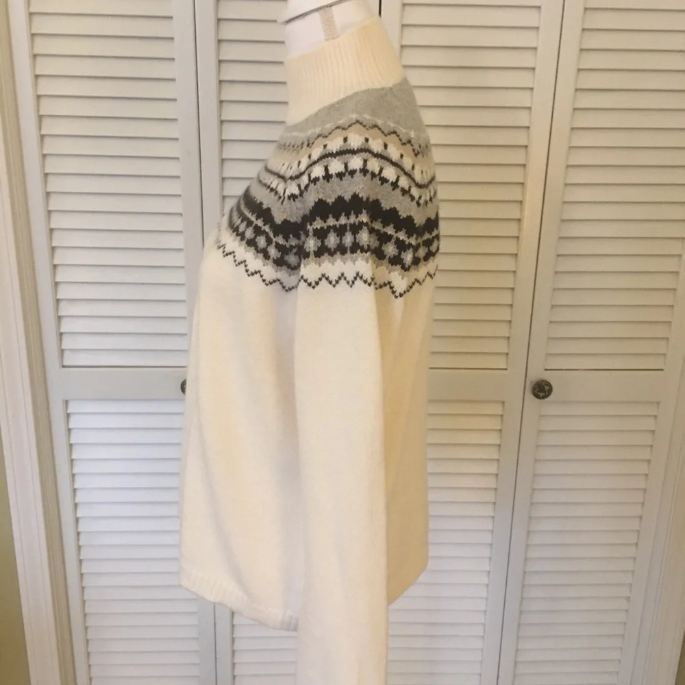 Covington Fair Isle Classic Comfortable Mock Neck Neutral Soft Sweater Size L - Picture 3 of 7